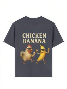 Young Boy Casual Graphic Print Crew Neck Short Sleeve T-Shirt, Summer Top - Dark Grey - View 8