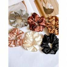 5pcs Satin Hair Scrunchies - Multifunctional, Stretchy Hair Ties, Sweet Style Fabric Hair Rings Suitable For Parties And Travel, Hair Accessories For Women, Hair Tools, Beauty Accessories, Curly Hair Accessories For Women, Fall, Travel, Hair Tools, Accessories Women, Hair Stuff,Curly Hair,Scrunchies,Scrunchie,Scrunchies Hair,Curly Hair Accessories,Gifts,Travel,Gifts For Women,Hair Stuff,Stocking Stuffers - Coffee Brown - View 8