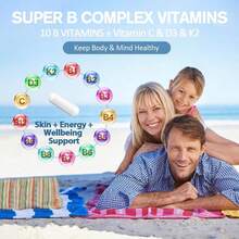 Totarias 13-In-1 Vitamin B Complex Plus With Vitamin B1, B2, B3 (Niacinamide), B4, B5, B6, B7 (Biotin), B8 (Inositol), B9 (Folate), B12, C, D3, K2 - Energy, Nerve, Immune, Skin Support - 120 Vegan Capsules Healthcare Supplement, Free Shipping, Daily Supplement, For Women - 120抽 - 查看 6