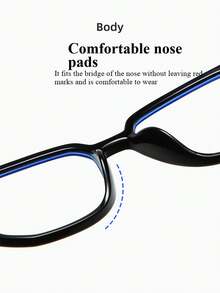 نظارة إطار مربع عدسة شفافة أنيقة للجنسين، ديكورية بتصميم بسيط - متعدد الألوان - مشاهدة 10