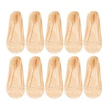 1/5/10 Pairs Of High-Quality Lace Invisible Summer Thin Breathable Low Top Silicone Anti Slip Boat Socks For Women - Multicolor - View 13
