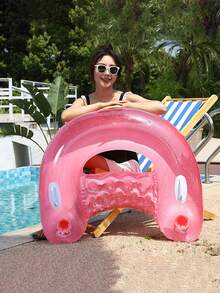 Inflatable U-Shaped Recliner Chair,Handed-Over Floating Water Seat With Water-Soluble Sequins, Rainbow U-Shaped Recliner, Floating Water Sofa, Hammock, Thick Swimming Ring With Cup Holes. - A - View 5