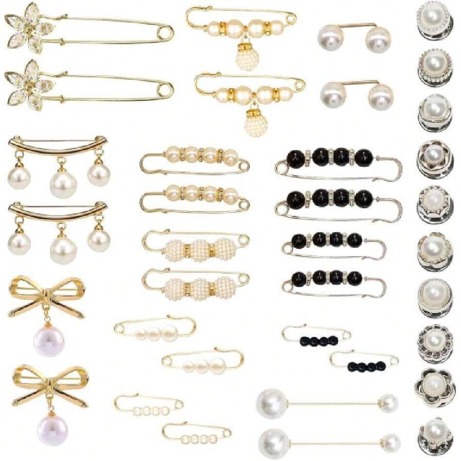 Broches Para Ropa Mujer, 36 Piezas Con Strass, Prendedores Para Ropa Mujer, Kit De Accesorios De Moda Para Blusas, Vestidos Y Fiestas, Ideal Como Regalo,41163226 - Multicolor - Ver 1