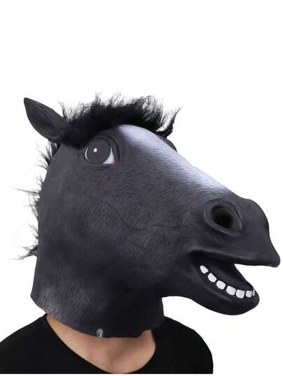 1pc Unicorn Mask With Horse Head Design - Made Of Latex And Vinyl, Animal Headpiece For Role Play, 3D Realistic Look, Comfortable To Wear, Suitable For Halloween/Masquerade/Cosplay/Theme Party Decoration