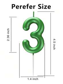 6厘米高绿色数字生日蜡烛，适用于节日庆典、蛋糕烘焙装饰、成人仪式、生日周年纪念日及其他节日活动 - 綠色 - 查看 14