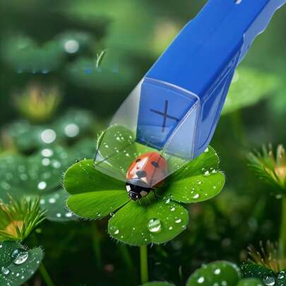 1个便携式手持昆虫捕捉器，带释放装置 - 塑料材质，无需电池，适用于蜜蜂、蜘蛛和小爬虫，家居园艺害虫防治工具