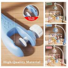 遥控婴儿床铃，带投影、音乐和夜灯功能 | ABS动物造型旋转玩具 | 舒缓放松的摇篮曲 | 理想的新生儿礼物 - 彩色 - 查看 8