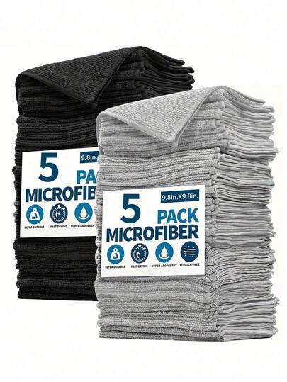 Ultra-Soft Microfiber Light Grey Kitchen Towel Set, Highly Absorbent, Easy To Clean, Suitable For Wiping Glass, Cooking Surfaces, Pots, Faucets, Appliances, Cars, Kitchen, Bathroom, Home