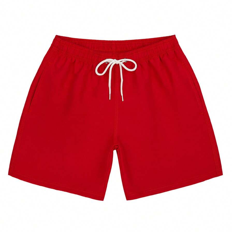 Men's Beach Shorts Men's 4-Inch Shorts Beach-Ready Splash-Resistant Shorts Essential Sports & Leisure Travel Pants - 紅色 - 查看 1