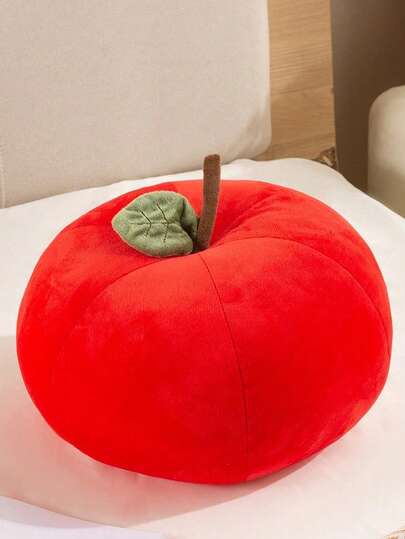 1pc Realistic Apple Decorative Throw Pillow, Soft Plush Fruit Cushion, Suitable For Home, Bedroom, Window Sill, Cute Decor, Healing Red Apple Pillow, Crystal Velvet Material, Two Size Options