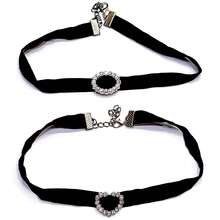Set Of 2 Black Velvet Choker Necklaces/Women's Collarbone Necklaces - màu đen - Xem 3