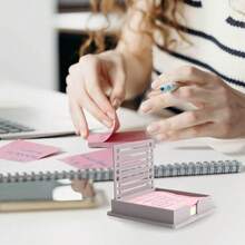 Sticky Notes Dispenser With Stencil & Drawing Template, Memo Pad Organizer For Office & Home Use - Default - View 7