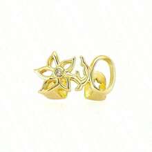 Personalized And Fashionable Braces With Flower Hollow Out Design, Double Gold Teeth, Halloween Cool Teeth Decoration - 金子 - 查看 3