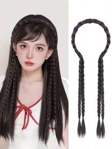 Braided Headband Hair Extensions, Synthetic Hair Braid Headband - Multicolor - View 7