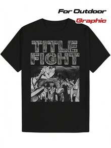 Men's Title Fight Music Band Design T-Shirt - Black - View 2