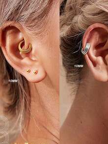 3件套16G铰链式鼻中隔环耳骨环低过敏性穿刺饰品 - 喇叭鼻環 - 查看 4