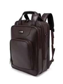 MOCHILA PSTA DE COURO EXECUTIVA NOTEBOOK - Café - Visão 1