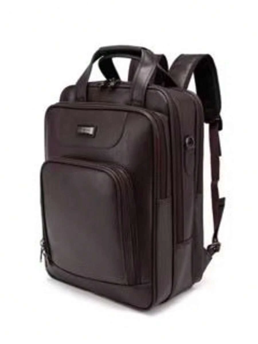 MOCHILA PSTA DE COURO EXECUTIVA NOTEBOOK - Café - Visão 1
