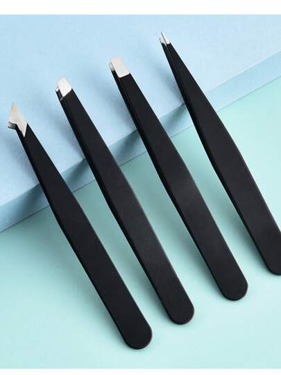 1pc Stainless Steel Eyebrow Tweezers, Precision Tweezer For Eyebrow Shaping, Facial Hair Removal Tool For Men