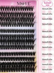 10-16mm Curl D-Type DIY 240-Piece Cluster False Eyelashes, With 50D+60D+80D Free Matching, Fluffy And Dense Single False Eyelashes, Presenting Ideal Effects, Suitable For Daily Outings, Dating, Parties, And Various Festival Activities - D - View 4