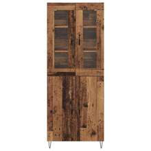 vidaXL Highboard Altholz 69,5 x 34 x 180 cm Holzwerkstoff - Gelb - Übersicht 8