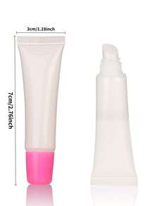 6pcs Lip Gloss Tubes, 5ml Empty Pink Lip Gloss Bottles, Lip Balm Tubes, Cute Squeeze Tubes, Lip Gloss Making Materials, For Lip Gloss Base, Glitter, Pigments - Multicolor - View 10