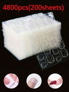 4800pcs(200sheets)/2400pcs(100sheets)/1200pcs(50sheets) Double-Sided Nail Glue Suitable For Nail Stickers, Jelly Double-Sided Adhesive Stickers, DIY Nail Art Stickers Nails - Army Green - View 15