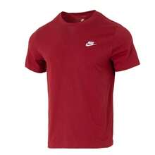 Nike 男士T恤 AS M NSW CLUB TEE，轻盈舒适，宽松版型，日常运动休闲短袖T恤 AR4999-613 - 深隊紅 - 查看 1