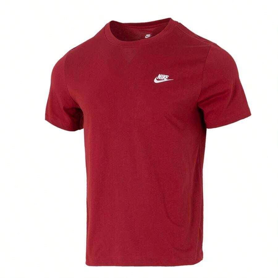 Nike 男士T恤 AS M NSW CLUB TEE,轻盈舒适,宽松版型,日常运动休闲短袖T恤 AR4999-613 - 深隊紅 - 查看 1