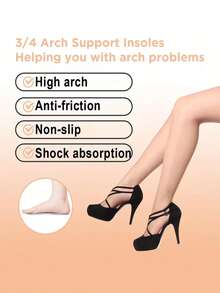 QKC 2Pcs Invisible Silicone Sandal Insoles, Honeycomb Anti-Slip Pads For Summer - Clear - View 3