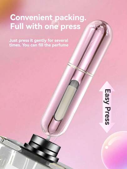 5/4/3/2/1pc High-End Perfume Refillable Spray Bottles, Bottom Refillable Atomizer Bottles, Empty Perfume Bottles, Portable Travel Perfume Decanter, Exquisite Small Bottles, Fine Mist, Essential Back To School Supplies