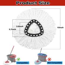 3 Pack Spin Mop Replacement Head Easywring 1-Tank System, Easy Cleaning, Microfiber, Machine Washable - A - 查看 3