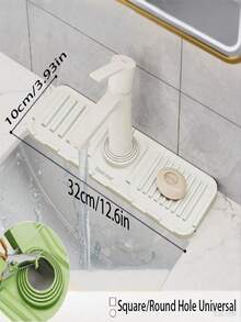 1 pieza Felpudo de drenaje para grifo de fregadero, Almohadilla para encimera de cocina, Alfombra impermeable con pendiente estrecha para tocador - Multicolor - Ver 5