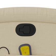 vidaXL Massage-Relaxsessel, Cremefarbener Stoff - Blanc - Voir 10