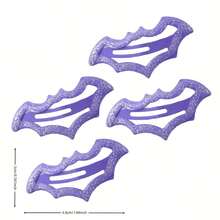 4 Pieces Punk Gothic Purple Glitter Bat Hair Clips - Women's Halloween Shiny Hair Accessories, Avant-Garde Bat Wing Design With Secure Clips, Suitable For Daily Outfits And Masquerade, Sparkling Light - Nhiều màu - Xem 5