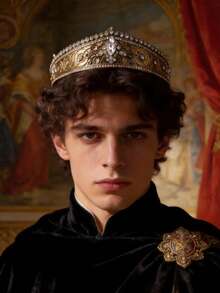 Men's Retro Crystal Crown, Crystal Wedding Crown Headpiece, Suitable For Balls, Birthday Parties, Renaissance Costumes - Multicolor - View 1