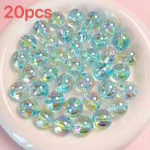 20pcs 16mm Transparent High Brightness UV Coated Beads, Straight Hole, DIY Handmade Phone Strap, Keychain, Jewelry Making Supplies - Transparent UV Beads - View 11