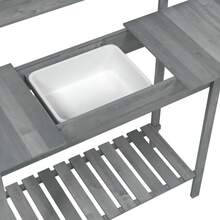 vidaXL 147,5x44x139,5 Cm Massivholz Tanne Pflanztisch Mit Waschbecken - A - View 11