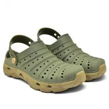 Babuche Clog Pesca Camping Proteção Chinelo Sandalia Unissex - Verde - Visão 3