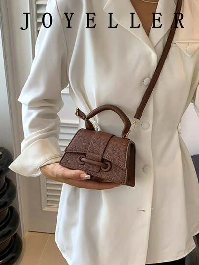 Túi đựng son môi mini hình vuông năm 2026, túi xách đa năng màu trơn mới, túi dành cho nữ.