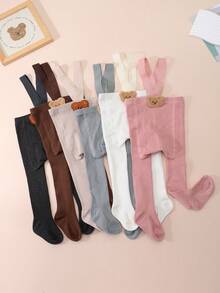 1件婴儿简约可爱卡通纯棉打底裤，适合婴儿日常穿着 - 彩色 - 查看 2