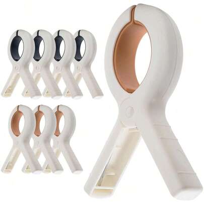 8 Stücke extra große Strandtuchklammern, 9,5 cm schwere Strandtuchklammern für Strandstühle, Kreuzfahrten, Pool, in Khaki und Blau