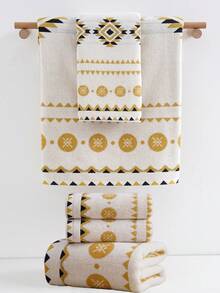 QIBHI 3/2/1件装波西米亚风梭织毛巾/浴巾，吸水性强，柔软舒适，适用于浴室、酒店、健身房、旅行、送礼、沙龙、运动、户外、海滩、学校、返校季、旅行配件、家居用品、毛巾、护肤品 - 彩色 - 查看 3