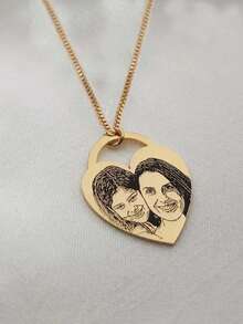 1pc Customized Photo Minimalist Painting Stainless Steel Multi-Shape Necklace, Fashionable, Minimalist, Casual, Retro, Y2K Style, Customizable, Personalized, Unique, Ideal Gift For Boyfriend, Girlfriend, Mom, Family, Friends, Daughter, Son, Grandparents - Multicolor - View 21