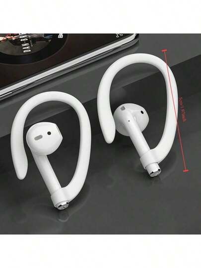 1对硅胶防掉落耳挂 - 1对运动耳机固定器，稳固耳夹，专为跑步和健身设计 - 2件套，适用于长柄耳机，防止丢失