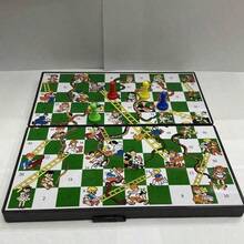 Magnetic Snake Ladder Board Game Set, Foldable Portable Design, Lightweight And Compact, Travel Game Set Gift, Family Entertainment Toy - Green - View 3