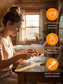 1 pieza Cepillo de limpieza para peines, puede eliminar el cabello enredado en los peines, también es adecuado para limpiar cepillos de pelo de mascotas, agarre cómodo, suministros de limpieza para el hogar y el baño - A - Ver 6