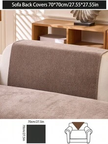 1件装四季舒适雪尼尔沙发垫套，现代简约防滑沙发座垫，防尘可水洗沙发套，时尚柔软不褪色，宠物友好型保护套，可调节，适用于转角沙发、卧室、办公室、客厅家具 - 咖啡棕 - 查看 18