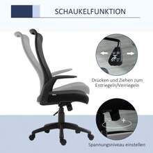 Mesh Office Chair, Ergonomic Office Chair, Height-Adjustable Swivel Chair, Black - Black - View 5