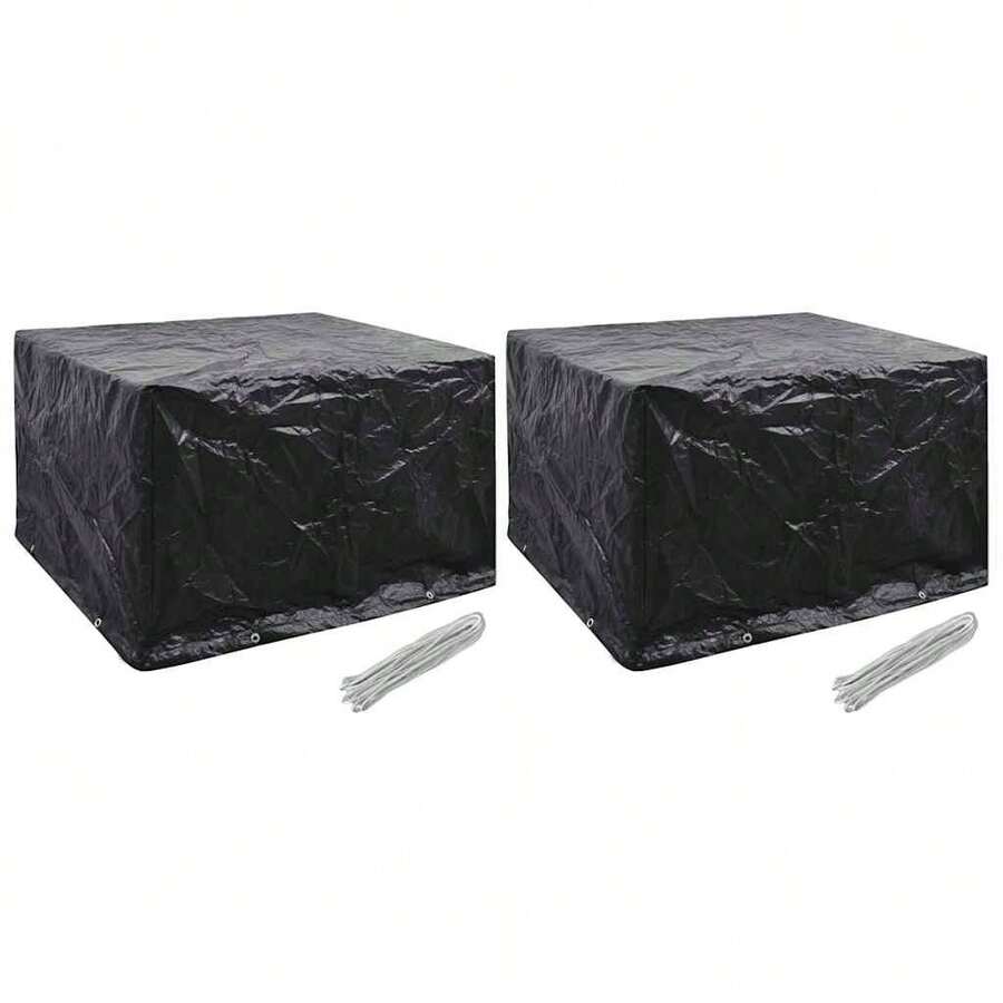 vidaXL Gartenmöbel-Abdeckungen 2 Stk. 8 Ösen 135x135x90 Cm - Noir - Voir 1